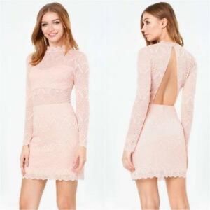 NWT Bebe Raquel Keyhole Back Dress - Blush